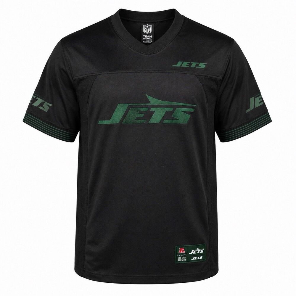 New York Jets Blackout Embroidered Jersey Youth XL 14/16 NFL Team Apparel